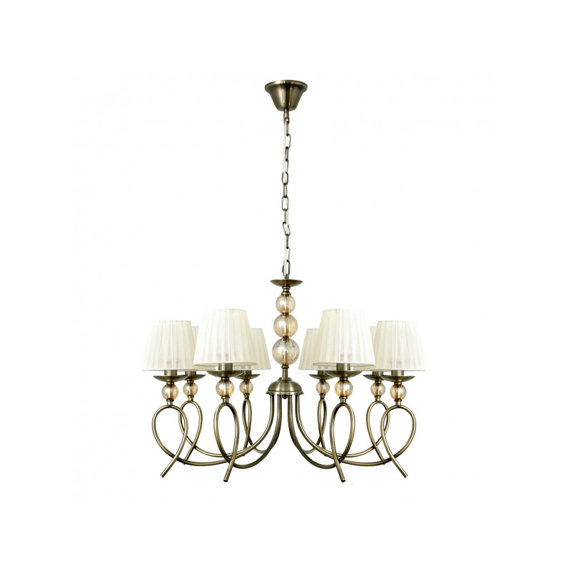 Lámpara Rin 8xE14 cuero Fabrilamp